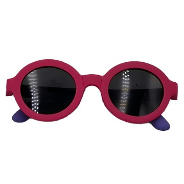 ALEGANT 輕巧時尚兒童專用輕量矽膠彈性折疊太陽眼鏡  紫月荷  127 x 131 x 47mm