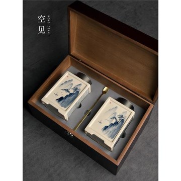 景德鎮陶瓷手繪茶葉罐防潮散茶茶罐高檔空罐密封罐儲存罐瓷罐空罐