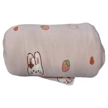 幼稚園秋冬牛奶針織棉被 蓄熱保暖 中空鎖溫 循環恆溫  150 x 120cm  愛心小兔 粉色