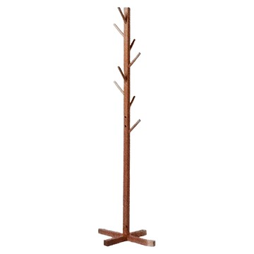 HAPPY LiFE 十字款實木松木衣帽架  40公斤承重  156cm高  咖啡色