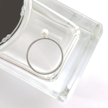 方線純銀天然珍珠戒