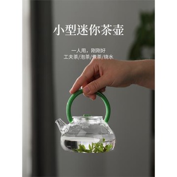 玻璃小茶壺一人用單人精致迷你煮茶壺小型泡茶家用防燙提梁壺耐熱