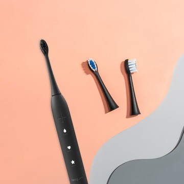 ZenyumSonic 聲波震動牙刷連溫和潔淨刷頭 2件裝 (黑色)