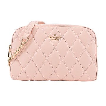 [平輸版]【Kate Spade】carey 小香菱格拉鍊斜背包-粉真品平輸