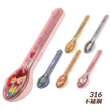 【HOUSUXI】迪士尼系列-316不鏽鋼餐具三件組(上掀式外盒-款式可選)＜售價已折＞