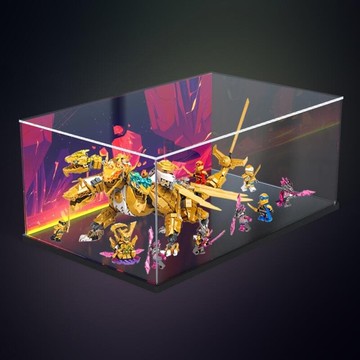 高71774 勞埃德的黃金超級神龍積木手辦亞克力收納罩展示盒