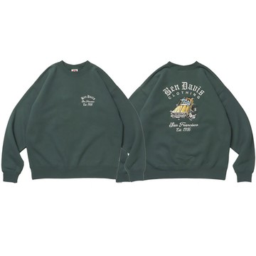 BEN DAVIS 25780057-50 LOWRIDE EMB SWEATSHIRT 大學T (森林綠色)
