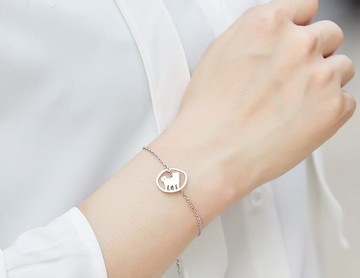 柴犬手鍊 - 狗狗小印章系列-抗敏醫療鋼