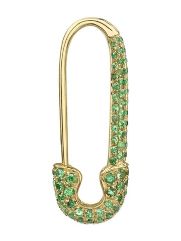 Anita Ko - 18kt yellow gold Safety Pin tsavorite earring - women - 18kt Yellow Gold - One Size