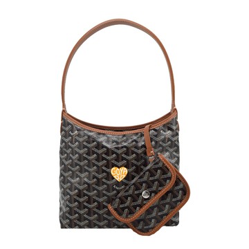 GOYARD Boheme Hobo手繪愛心限定MINI肩背包-黑棕