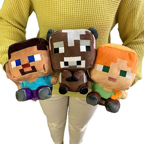 全3種セット マインクラフト デフォルメ ぬいぐるみ アレックス スティーブ ウシ 18cm グッズ Minecraft マイクラ キャラクター  まいぜん | LINEブランドカタログ