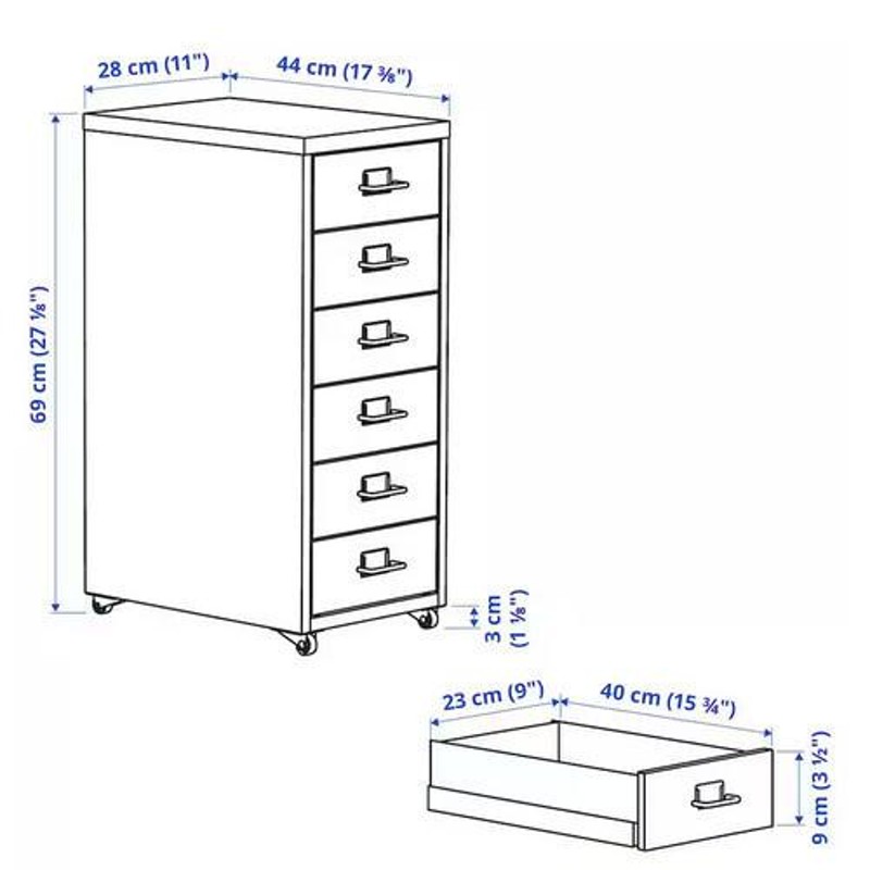 引き出し 収納 デスク 机 チェスト IKEA イケア HELMER ヘルメル