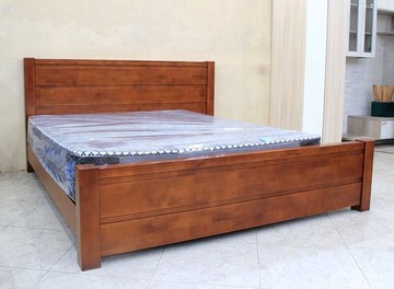 【歐風別館】丹堤柚木色六尺加大全實木雙人床架【系列三】【基隆至台中免運費】