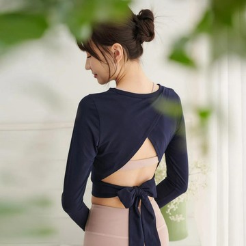 YOGA FLOW Ballet Tied Shirt - 綁帶蝴蝶結罩衫 - 銀河藍 Old Navy
