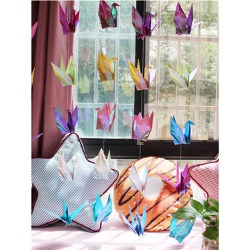 珠光千紙鶴折紙成品穿線房間裝飾品婚禮活動店鋪創意掛飾工藝禮品