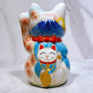 【富嶽靈貓】日本清水燒招財貓 | 仫繪 富士櫻貓大神