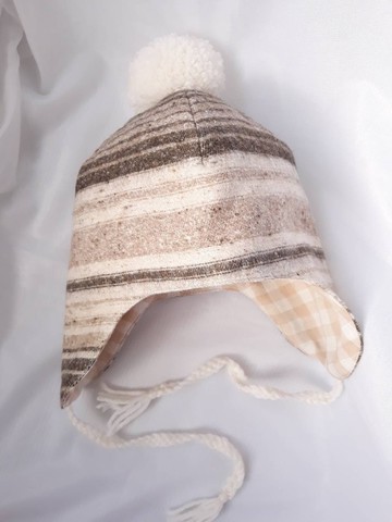 果仁條纹嬰幼兒飛行帽