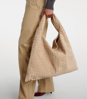 Bottega Veneta Hop Large Intrecciato suede shoulder bag