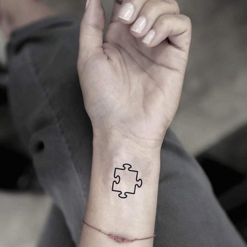 OhMyTat 拼圖塊 Puzzle Piece 刺青圖案紋身貼紙 (4 張)