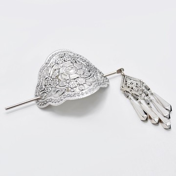 古風頭飾漢服發簪復古風花朵步搖銀色合金發飾古裝配飾簪子古典