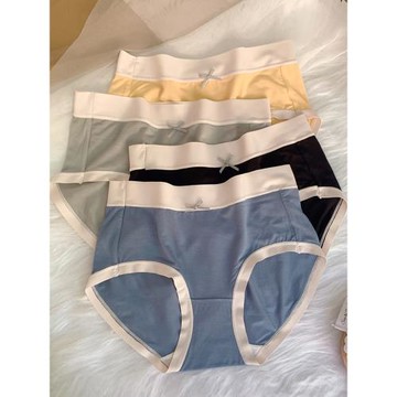 莫代爾純欲內褲女純棉黑色學生少女風短褲柔軟透氣中腰無痕三角褲