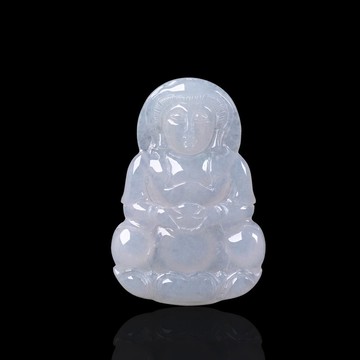 冰種白翡翡翠觀音菩薩 | 天然緬甸玉翡翠A貨 | 送禮