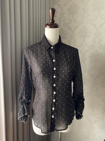 小星星袖口抽繩毛料古著襯衫日本製