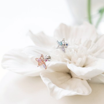 航行小星星316醫療鋼針單支耳環(2色)-A40018