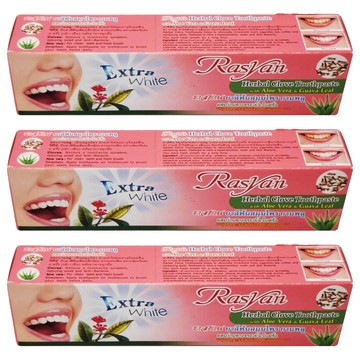 RASYAN 草本丁香亮白牙膏 30g 丁香口味 亮白護理 口腔清新 成人適用  3入