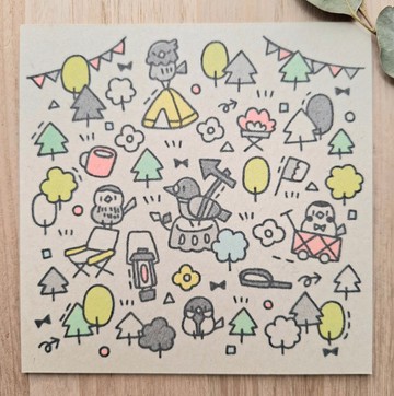 方形明信片 Camp