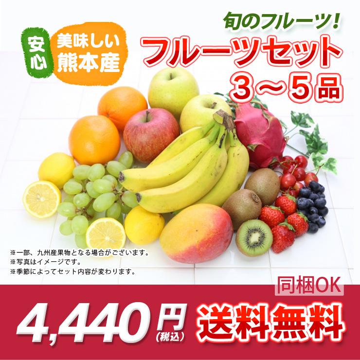 熊本産  フルーツセット （ 旬の果物 3〜5品 セット ） クール便 送料無料  （ 果物 盛り合わせ 九州 熊本 ギフト 母の日 父の日 お中元 お歳暮 ）