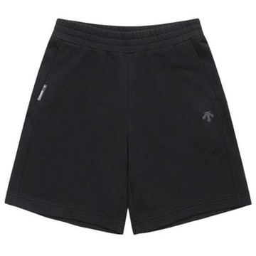 Descente 迪桑特 短褲 男裝 女裝 口袋 棉質 黑【運動世界】SQ323UKH71-BLK0