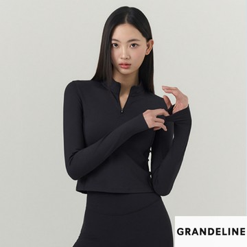 GRANDELINE｜韓國品牌 半領修身長袖上衣 套指 瑜珈服