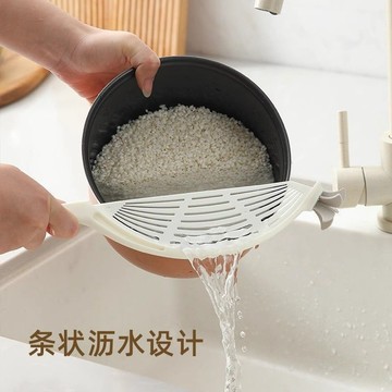 出清不補 掃貨趁現在 不沾手 洗米器 洗米神器 不濕手 淘米器 手柄洗米器 淘米神器新款多功能淘米勺洗米篩廚房用品家用大