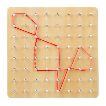 「伶俐系列」 蒙氏早教玩具木製幼兒園教具數學釘子板幾何圖形創意橡皮筋釘板