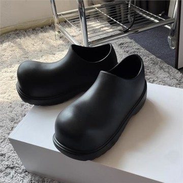 小眾休閑鞋女水鞋ins潮雨靴防水廚師鞋厚底米奇大頭雨鞋德比鞋男
