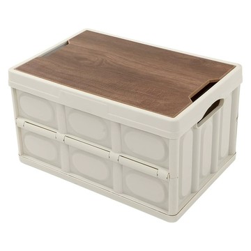 木蓋折疊箱 樣式2679 PP材質 中國產地  大(54 x 36 x 29cm)  咖啡色  1個