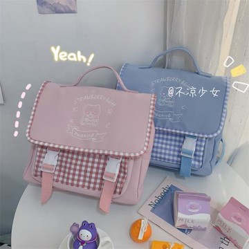 學院風格子復古兩用小書包軟妹JK制服包日系ins可愛少女斜挎包女
