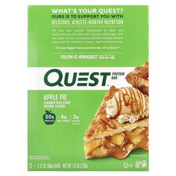 Quest Nutrition, 蛋白棒，蘋果派，12 根，每根 2.12 盎司（60 克）