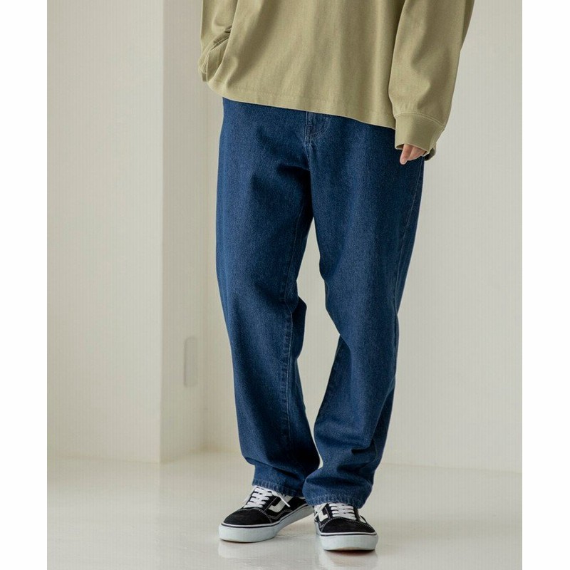Coen コーエン ワイドテーパードデニムパンツ メンズ Navy 通販 Lineポイント最大1 0 Get Lineショッピング