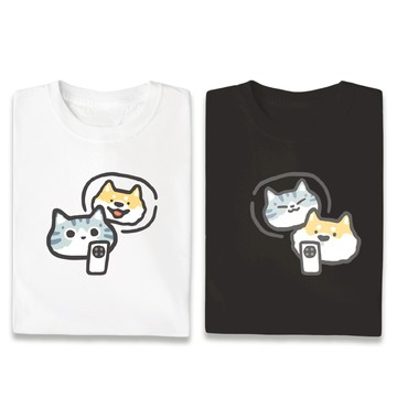 JZ TEE 貓咪&柴犬-我想你了 印花短袖