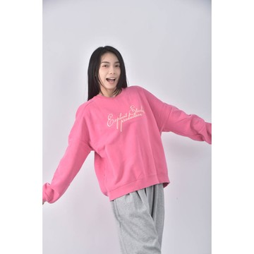 (F) acre運動質感圓領粉色長袖上衣二手衣