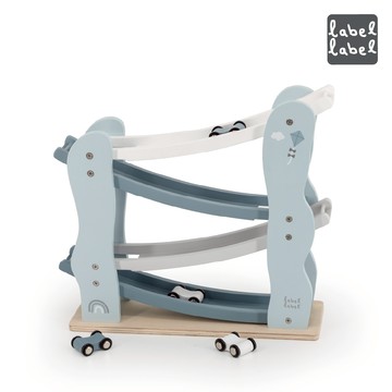 【Label Label】小汽車木質軌道組_天空藍_廠商直送