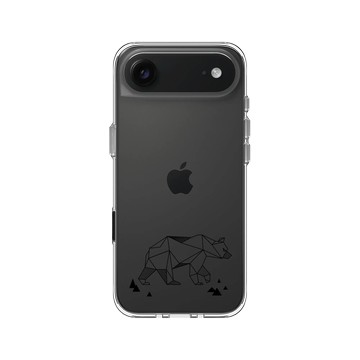 iPhone Air Clear Case（相機按鈕） 透明 - Animal Silhouette / 動物剪影 - 動物幾何-北極熊