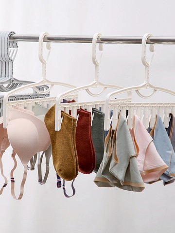 晾衣架多功能曬襪子神器防風掛鉤卡扣多夾子內衣架晾曬內褲夾衣架