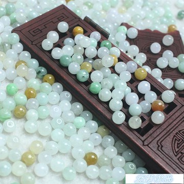 GZXY818-廠商直銷產地直銷四會翡翠散珠A貨6mm三彩圓珠子手工DIY珠鏈飾品配件批發