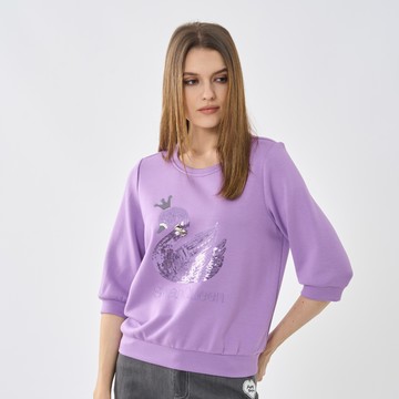 CLL巧玲瓏 加冕天鵝圓領七分袖上衣 5433224