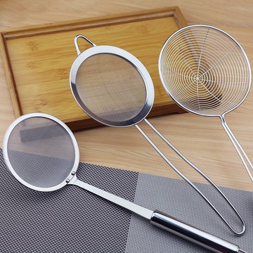 304不銹鋼網漏油炸撈油勺 豆漿果汁過濾網細網篩面粉篩火鍋線漏勺1入