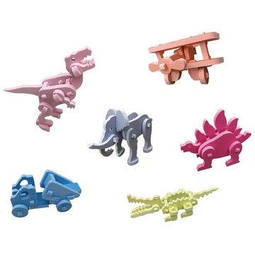 【PMU必美優】DIY立體EVA組裝玩具6入組(顏色隨機)