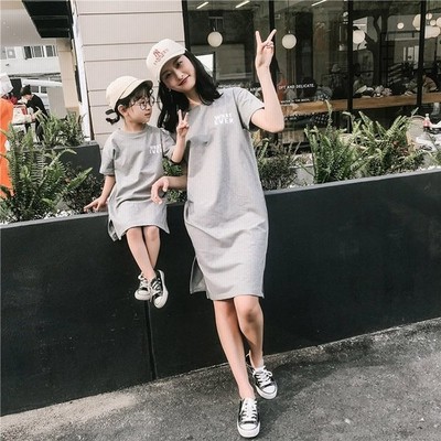 親子コーデワンピースtシャツ親子ペアルックリンクコーデ親子お揃いtシャツ夏半袖ママパパ女の子着痩せる母の日父の日ギフト誕生日プレゼント 通販 Lineポイント最大get Lineショッピング